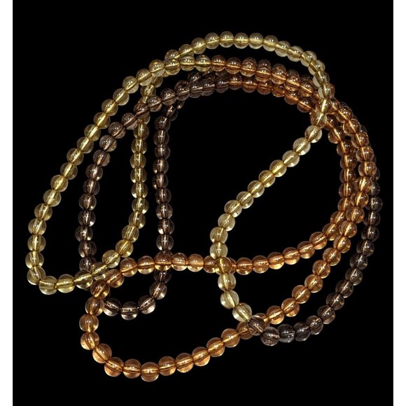 Vintage Lucite Earth Tone Translucent Beaded Necklace - Picture 1 of 6